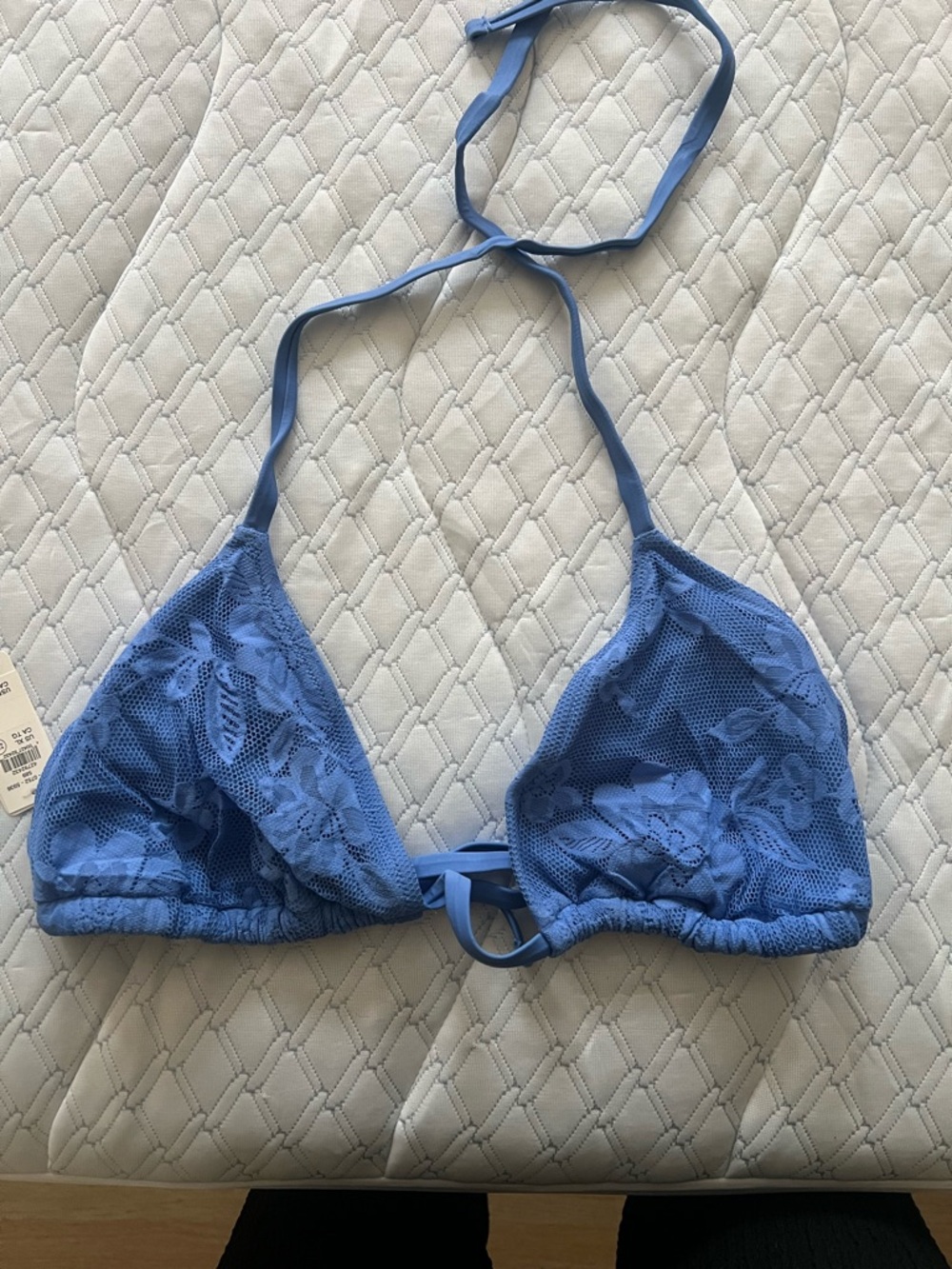 aerie Blue Floral Lace Bikini Top